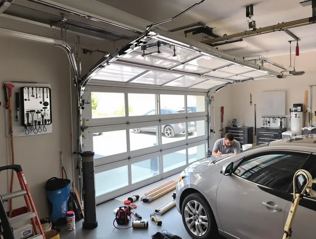 Garage door noise reduction service by Spring Hill Garage Door Repair in Spring Hill