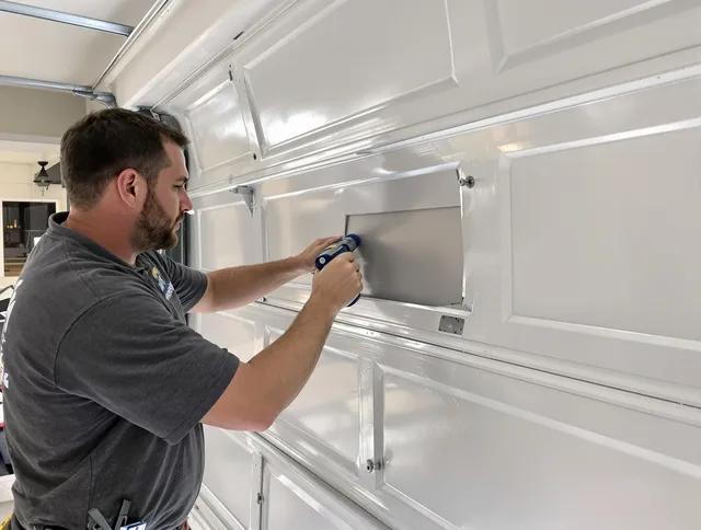 Garage door panel repair by Spring Hill Garage Door Repair in Spring Hill